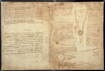 Studien zur Beleuchtung des Mondes, eine Seite aus dem Codex Leicester, 1508-12